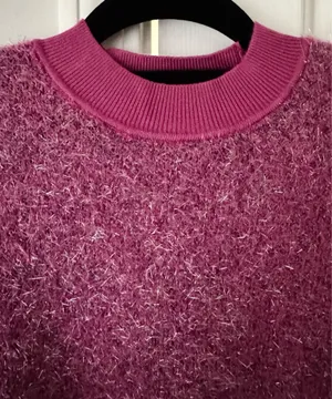 Anthropologie Maeve The Violetta Open-Back Tinsel Sweater, Size M thumbnail 8