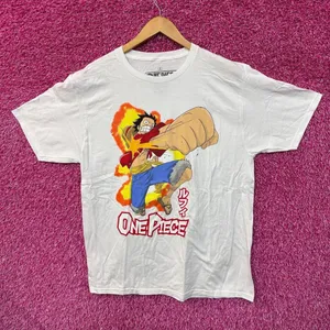 One Piece Luffy D Monke Super Elastic Punch Anime Tee L thumbnail 1