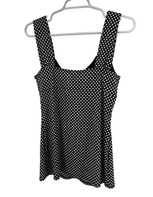 Maurices Y2K Babydoll stretchy Black White red Polka Dot tank pin up 90s M thumbnail 2