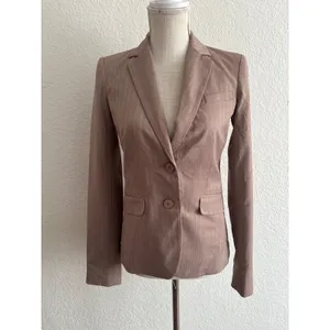 New York & Company Pant Suit Size 0 Tall Brown Pinstripe Blazer Trousers Set thumbnail 3
