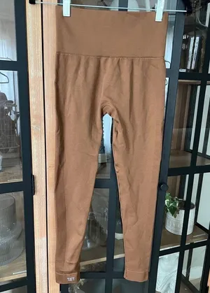 SET ACTIVE seamless ribbed leggings sportbody nude caramel dugout high rise tan thumbnail 2