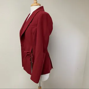 Prabal Gurung Collective Red Side Tie Tailored Blazer Size 0 thumbnail 6
