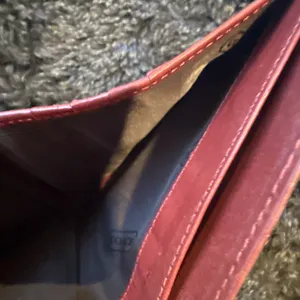 red Coach leather bifold wallet. thumbnail 10