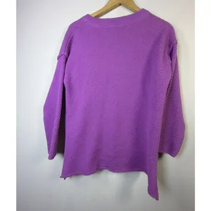 Free People Beach Women Hailey Hailee Waffle Knit Sweater purple XS vacation thumbnail 7
