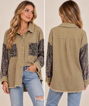 CHICME XL Olive Green Button thumbnail 2