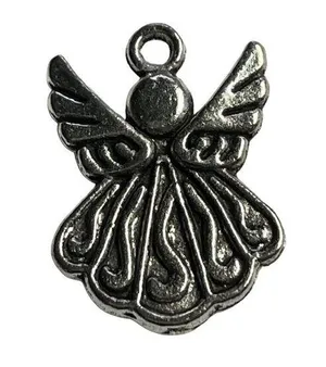 Angel Pendant Silver Tone Charm Bracelet Necklace Jewelry Craft Dangle Spiritual thumbnail 1
