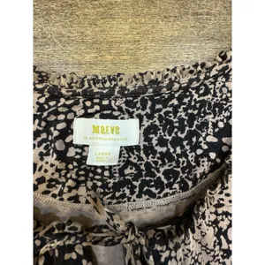 Anthropologie Maeve Womens Animal Print Jacquin Blouse Size Large Stretch thumbnail 4