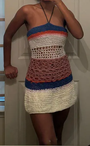Multicolor Crochet Dress/coverup thumbnail 1