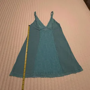 Victoria’s Secret Blue Slip Nightie M Medium See Through Lace Center Strips thumbnail 11