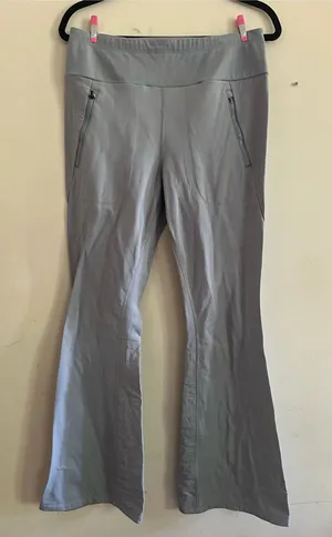 Athleta Peak Hybrid Fleece Wide Leg Flare Pants Medium Tall Gray Hiking Travel thumbnail 1