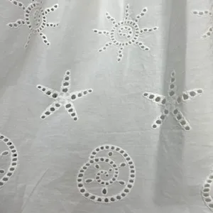 Sim & Sam Eyelet Dress Beachy Seashell Sun Star Nautical White Milkmaid Pockets thumbnail 16