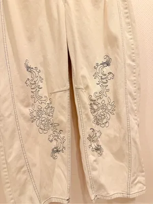 Daisy Street Faye Barrel Leg Embroidered Denim Contrast-Stitch Garment Sz XL thumbnail 12