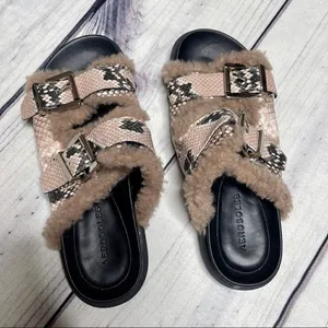 Aerosoles Olivia Snakeskin Platform Sandals Women’s Size‎ 6 Fur Lined thumbnail 8