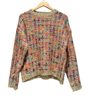 Strut & Bolt Colorful Festive Sweater Large NWT Rainbow‎ Metallic Chunky Knit thumbnail 1