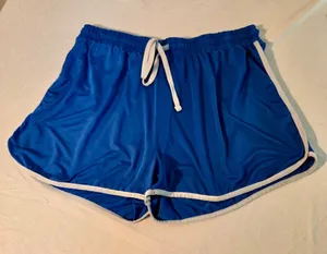 Women’s Retro Dolphin Athletic Running Shorts Royal Blue White Trim XXL W-237 thumbnail 1