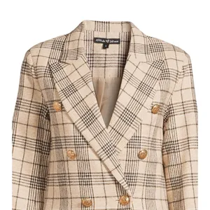 Attitude Unknown Womens Blazer Size L Rust Plaid Ponte Knit Stretch Lined Office thumbnail 7