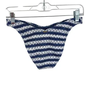 Hollister NWT Blue White Crochet Lined Cheeky Fit Bikini Bottom Women's Size XS thumbnail 2