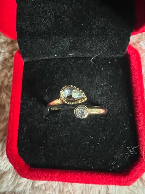 10k Plated with Gorgeous Gemstones Adjustable Ring Size 7 thumbnail 1