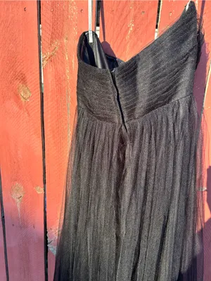 Jenny Yoo Black Strapless Evening Gown - sparkly black maxi dress - size 8 thumbnail 7
