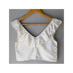 Aritzia Sunday Best Linen Cotton Calliope Crop Blouse Top thumbnail 4