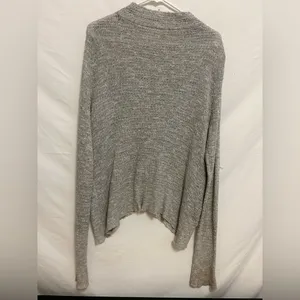Free People Women's Gray Mock‎ Neck Cross Front Sweater Size Medium thumbnail 6