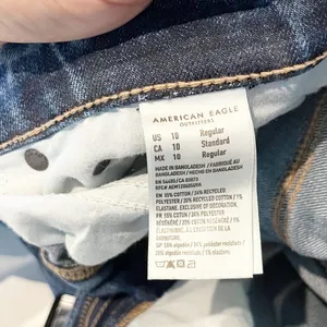 American Eagle Curvy Mid Rise Stovepipe Straight Leg Dark Wash Jeans Blue 10 thumbnail 6