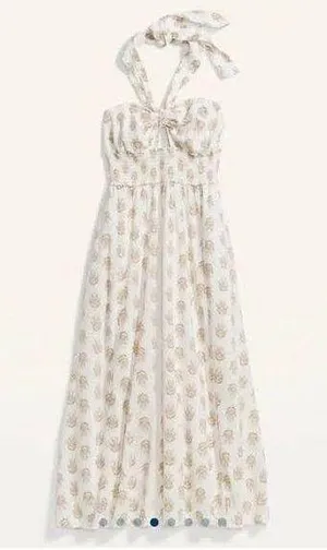 Old Navy Fit & Flare Keyhole Halter Maxi Dress thumbnail 3