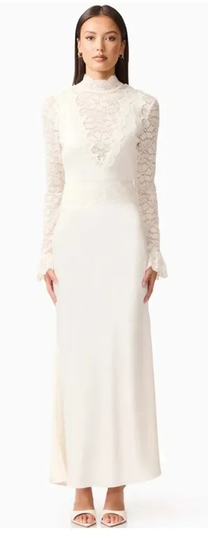 Elliatt Margot Lace Inset Long Sleeve Gown Size Medium thumbnail 1