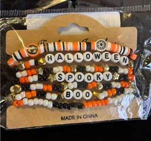 Halloween Beaded Bracelets Set Black thumbnail 1
