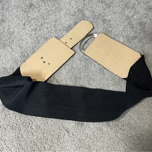 Black Faux Snake‎ Skin Wide Elastic Waist Belt size 1X thumbnail 4