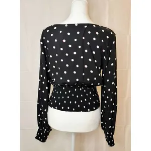 NWT Abercrombie Smocked Waist Polka Dot Blouse sz. S thumbnail 4