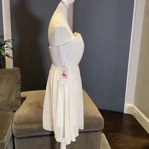 Women’s Elegant Ivory Short Prom Party Formal Dress Size S NWT **READ FLAW thumbnail 7