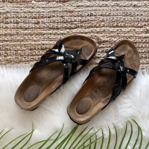Birkenstock Betula Vinja Sandals Black Patent Leather L7 thumbnail 2