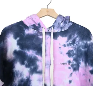 Ivory Ella Womens M Drawstring Pullover Tie-Dye Hoodie thumbnail 3