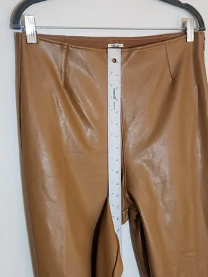 Abercrombie and Fitch Light Brown Faux Leather Pants Size XL thumbnail 8