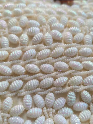 Vintage White Shell/Beaded Small Purse Bridal Honeymoon Wedding thumbnail 2