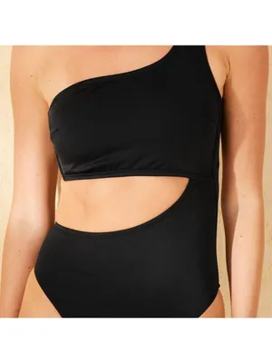 Shade & Shore Black One-Shoulder Swimsuit thumbnail 3