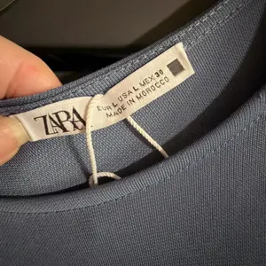 ZARA One-Shoulder Waist Cut Out Midi Dress Slate Blue NWT Size L Boho Chic thumbnail 7