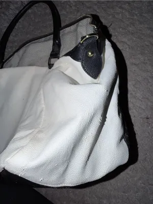 Black and White Women's Satchel Bag - Classic Two-Tone Leather thumbnail 9