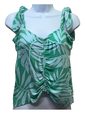 Billabong Two Tone Troical Leaf‎ Crop Top Size Small NWT thumbnail 3
