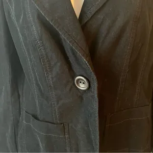 Ann Taylor Corton Corduroy Blazer Jacket Notched Lapel Button Dark Navy Blue 6 thumbnail 6