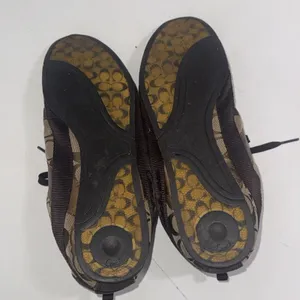 Coach Signature C Logo Canvas Brown Classic Patent Leather Sneakers Women's 9.5 thumbnail 8