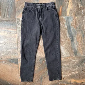 American Eagle Mom Jeans Women's Size 8 Long Black Wash thumbnail 2