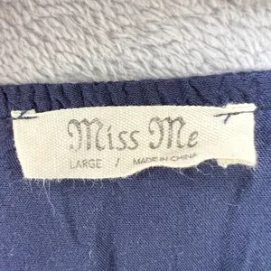 Miss‎ Me Navy Boho Embroidered Ruffle Strap Mini Dress Women's Large Lined Rayon thumbnail 5