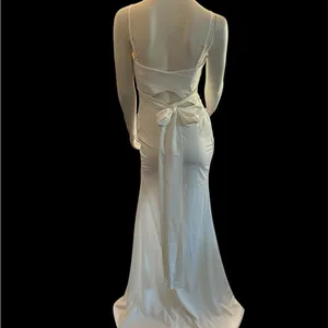 Beautiful High Slit Wedding Dress with adjustable Straps White 2 NWOT thumbnail 3