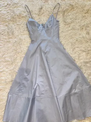 NEW House of CB Millie Bluebell Corset Bodice Stretch Cotton midi Dress sz XS thumbnail 6