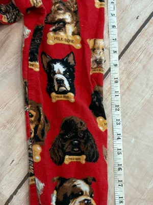 Nick & Nora Flannel Pajama Top Only Dog Breeds Milk Bone Top Womans Size Small thumbnail 4