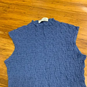 Primark Blue Mini Dress‎ Womens Size Medium Sleeveless Textured Mock Neck Casual thumbnail 2