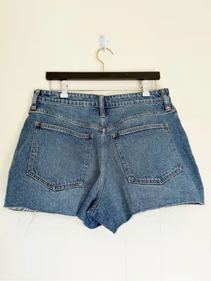 NWT MADEWELL Perfect Jean Shorts Women Curvy Raw Hem Stretch Size 31 thumbnail 5
