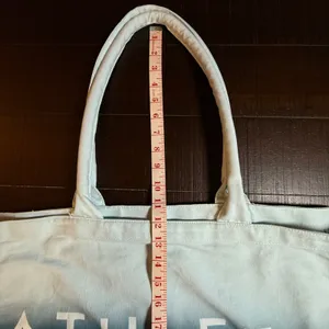 Athleta Blue White Ombre Canvas Tote Bag Large Cotton Shopper S/746931-00 thumbnail 3
